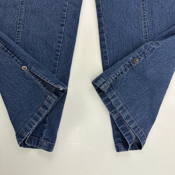 Cathy Daniels Pull On Straight Slit Hem Women's size L Dark Blue Denim jeans - Picture 3 of 5